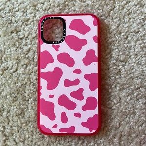 Casetify Strawberry Cow Print Hot Pink iPhone 11 Case